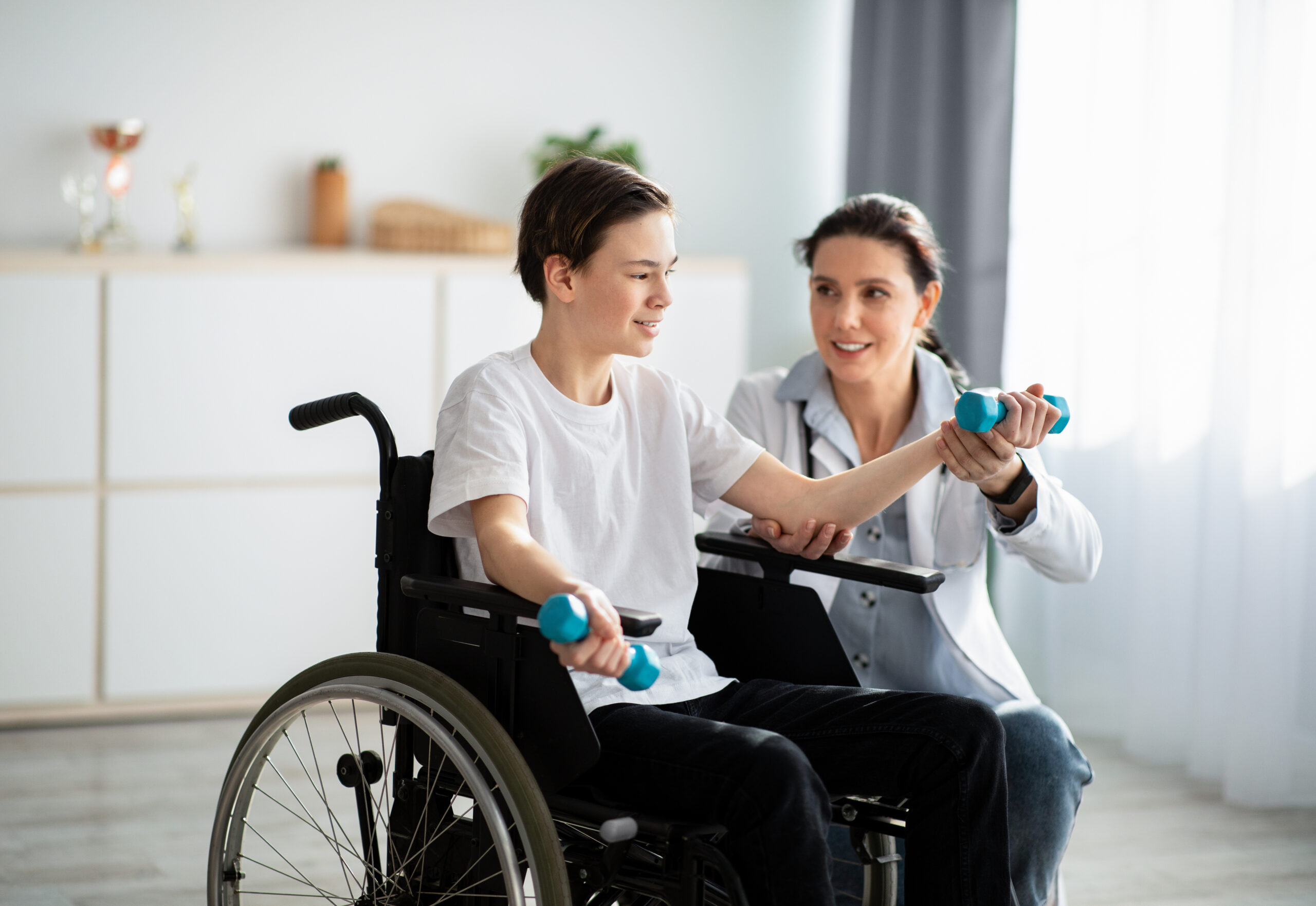 Healthcare professional assisting patient